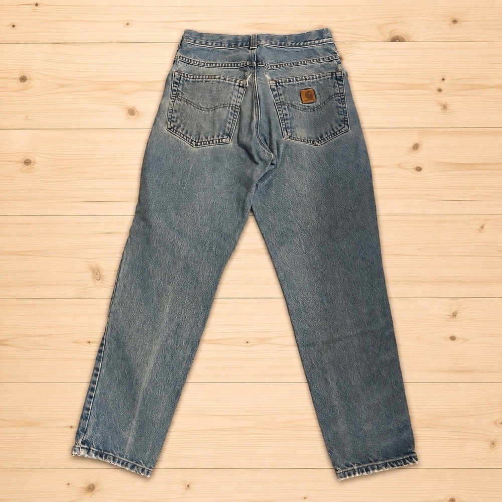 carhartt B17-DST Men's Relaxed Jeans 30X30 Denim Work Wear Distressed - Picture 2 of 12